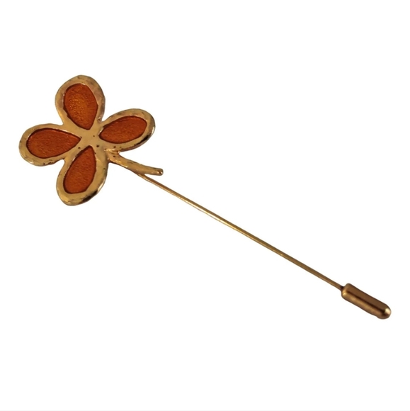 Designer Cecile Jeanne Paris Four Leaf Clover Stick pin brooch - Picture 2 of 11